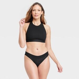 Women's Cotton Stretch Bikini Underwear Auden Black XL NWT Mid Rise